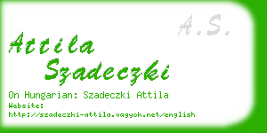 attila szadeczki business card